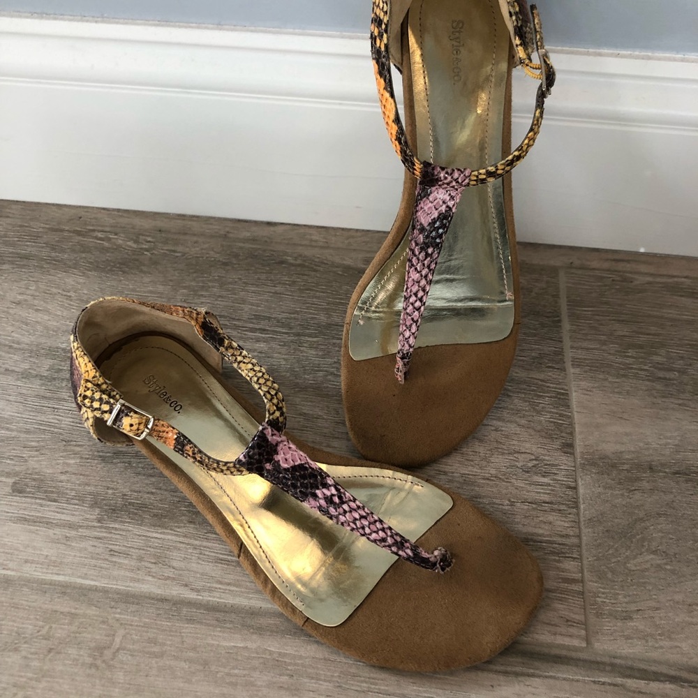 Style & Co. Multi-color Snakeskin Sandals - Picture 3 of 7